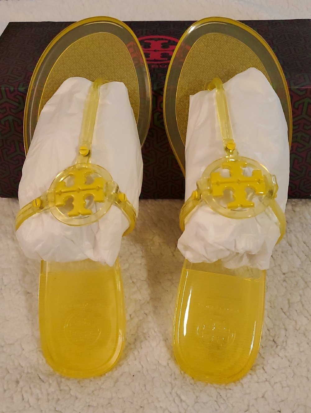 NWB-Tory Burch Mini Miller Flat Jelly Thong-SZ 9-Citrus/Citrus-Style: 65039